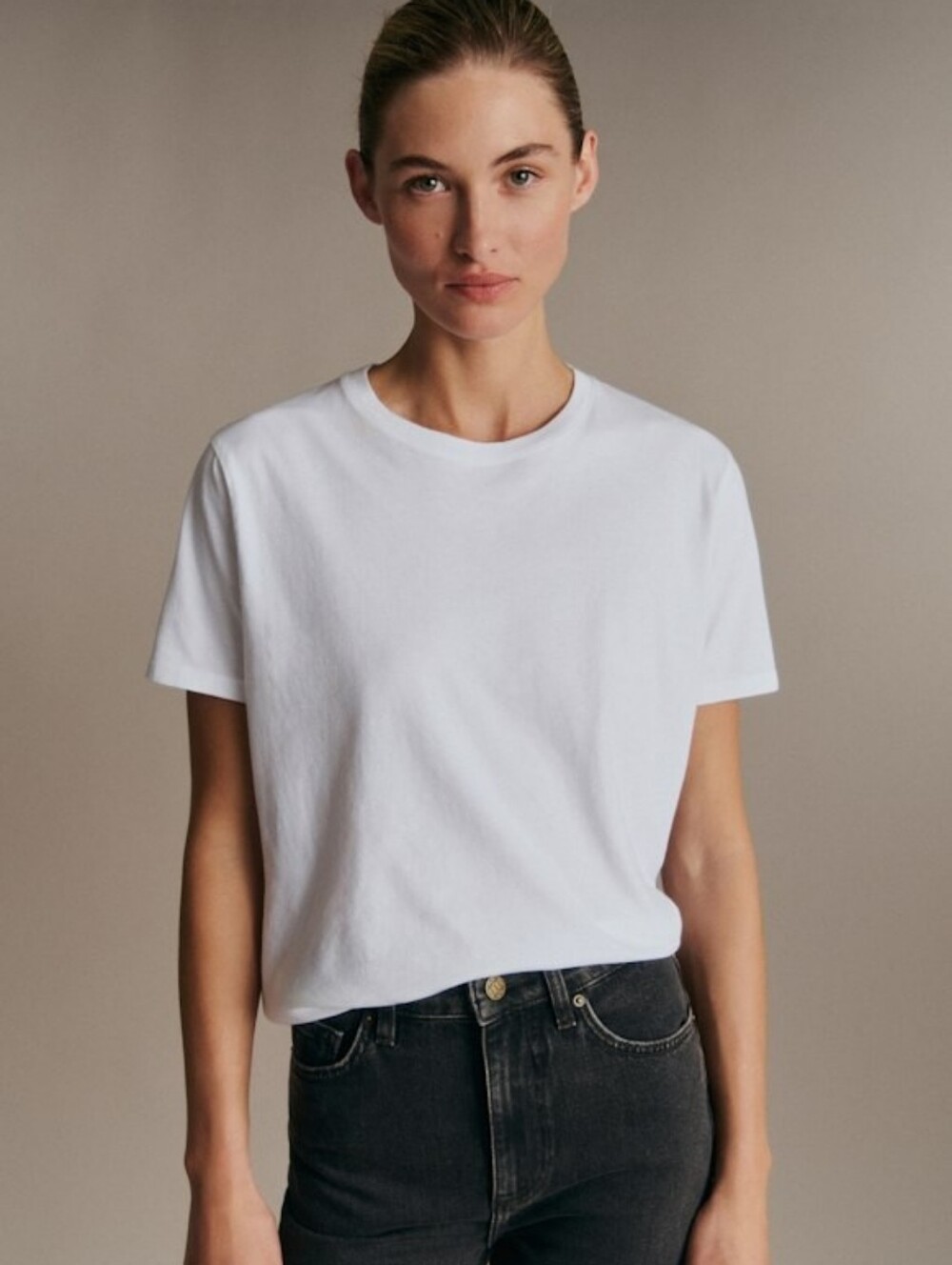 Sezane Women's White Short Sleeve Crew Neck T-Shirt XL